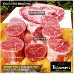 Beef CHUCK TENDER WAGYU TOKUSEN marbling <=5 aged whole cuts chilled +/-10 kg/carton 4packs (price/kg) PREORDER 3-7 days notice